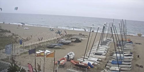 Beach view, pleasure boats -  Live Webcam , Spain Barcelona